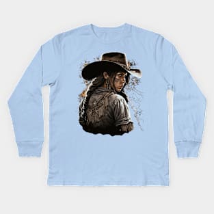 Cowgirl Boho Chic Country Farmgirl Western Southwestern Fun Kids Long Sleeve T-Shirt